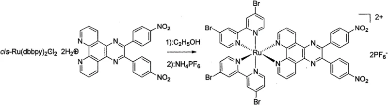Final coordination reaction forming the novel Ru(II) complex