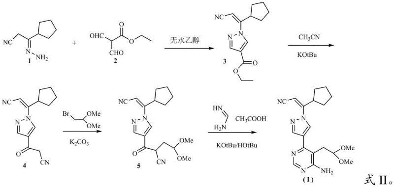 Novel metal-free synthetic route for Ruxolitinib intermediate showing four key reaction steps