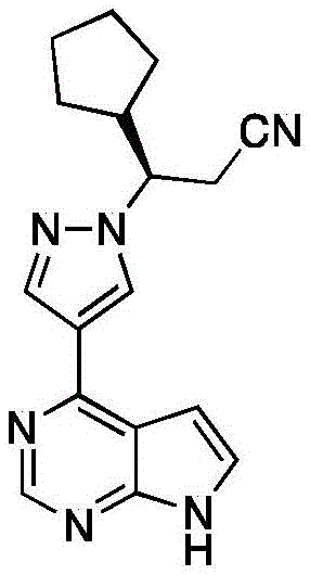 Chemical structure of Ruxolitinib (Lucootinib) showing the chiral center and pyrrolo-pyrimidine core