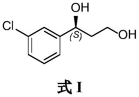 Chemical structure of (S)-1-(3-chlorophenyl)-1,3-propanediol showing the chiral center at the 1-position