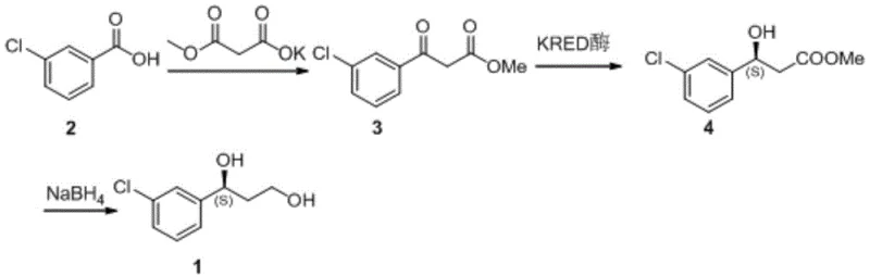 Scheme 5 showing the novel KRED enzyme catalyzed pathway