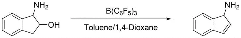 Novel dehydration reaction using B(C6F5)3 catalyst for 1-aminoindene synthesis
