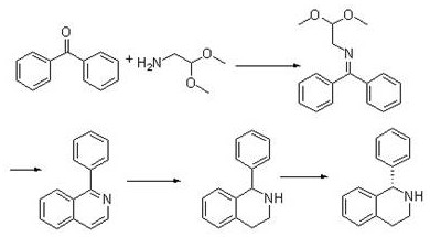 Novel synthetic route from benzophenone to (S)-1-phenyl-1,2,3,4-tetrahydroisoquinoline