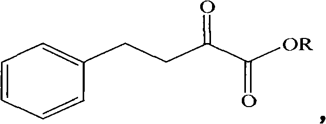 Chemical structure of the substrate 2-oxo-4-phenylbutyrate derivative used in the biocatalytic reduction