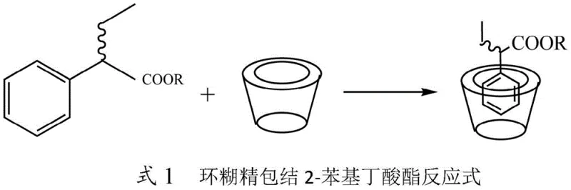 Cyclodextrin inclusion complex structure encapsulating the hydrophobic 2-phenylbutyrate ester