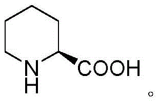 Chemical structure of (S)-2-piperidinecarboxylic acid showing the chiral center at the 2-position