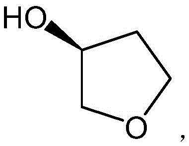 Chemical structure of (S)-3-hydroxytetrahydrofuran showing the chiral center and tetrahydrofuran ring