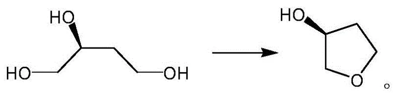 Novel one-step dehydration cyclization of (S)-1,2,4-butanetriol to (S)-3-hydroxytetrahydrofuran