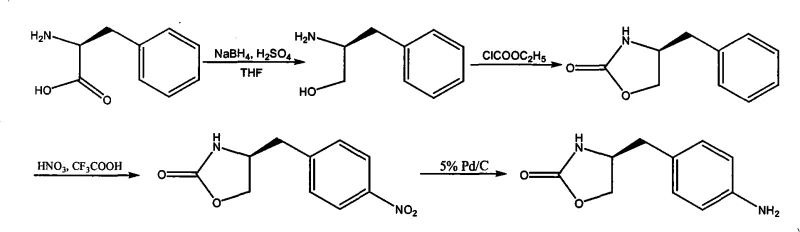 Overview of the new four-step synthetic route from L-Phenylalanine to the final amine