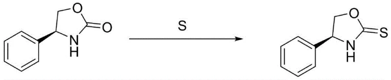 Chemical transformation of (S)-4-phenyl-2-oxazolidinone to (S)-4-phenyloxazolidine-2-thione using sulfur and ammonium sulfide