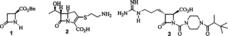 Chemical structures of target intermediate 1 and downstream drugs 2 and 3