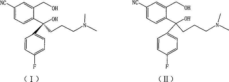 Chemical structures showing the resolution of racemic diol (II) into S-diol (I)