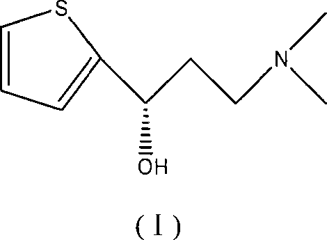Chemical structure of (S)-N,N-dimethyl-3-hydroxy-3-(2-thienyl)propylamine (I), the key chiral intermediate for Duloxetine