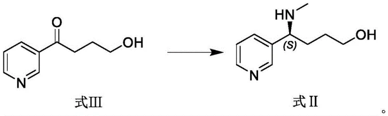 Key biocatalytic amination step converting ketone III to chiral amine II