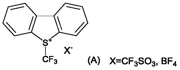 General structure of S-(trifluoromethyl)-dibenzothiophene salts known as Umemoto reagents