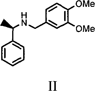 Structure of the novel resolving agent (R)-3,4-dimethoxy-N-(1-phenylethyl)-benzylamine (Formula II)
