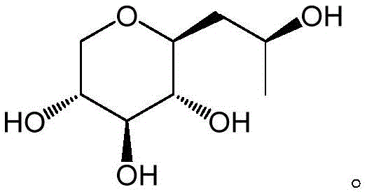 Chemical structure of S-configuration hydroxypropyl tetrahydropyrane triol (CAS 868156-46-1)