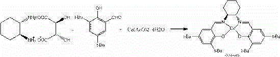 Synthesis pathway of (S,S)-salen Co(II) catalyst from diamine salt and salicylaldehyde