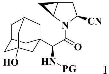 Chemical structure of Saxagliptin Intermediate Compound I showing the adamantane and azabicyclo hexane moieties