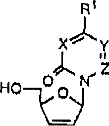General formula of 2',3'-dideoxy-2',3'-didehydro nucleosides showing substrate scope