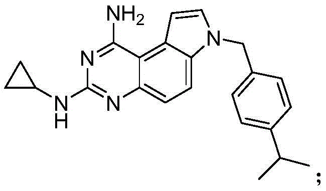 Chemical structure of SCH-79797 showing the quinazolinoindole core and cyclopropylamine substituent