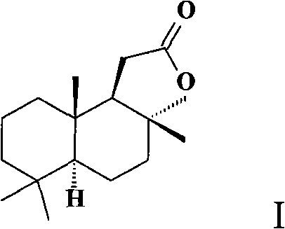 Chemical structure of Sclareolide (Structure I), the target molecule recovered via the patented resin adsorption process.