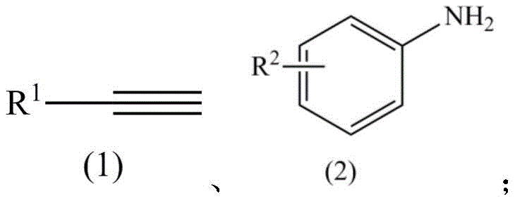 General reaction scheme for intermolecular hydroamination of terminal alkynes and primary aromatic amines