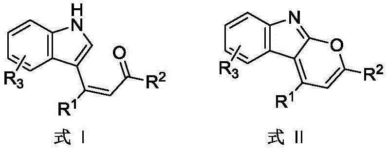 General structural formulas of beta-indole-alpha,beta-unsaturated carbonyl compounds and pyrano[2,3-b]indole derivatives