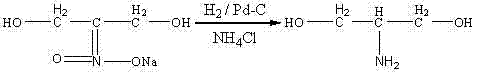 Conventional high-pressure hydrogenation route for serinol precursors using H2 and Pd-C