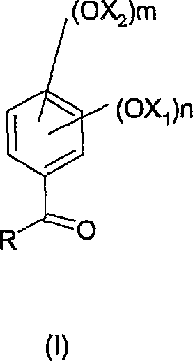 General structure of aromatic ketone starting material Formula I