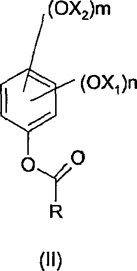 Intermediate ester structure Formula II formed during oxidation