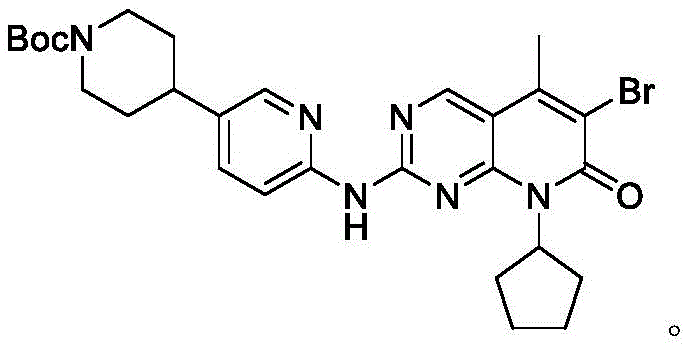 Structure of Key Intermediate Compound 8 showing Boc-protected piperidine moiety
