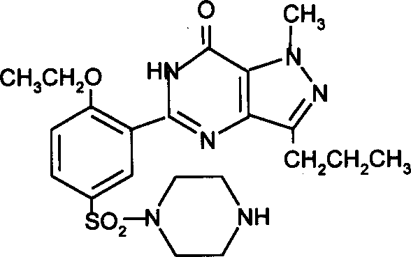 Chemical structure of the desmethyl Sildenafil precursor (Formula III) prior to N-methylation