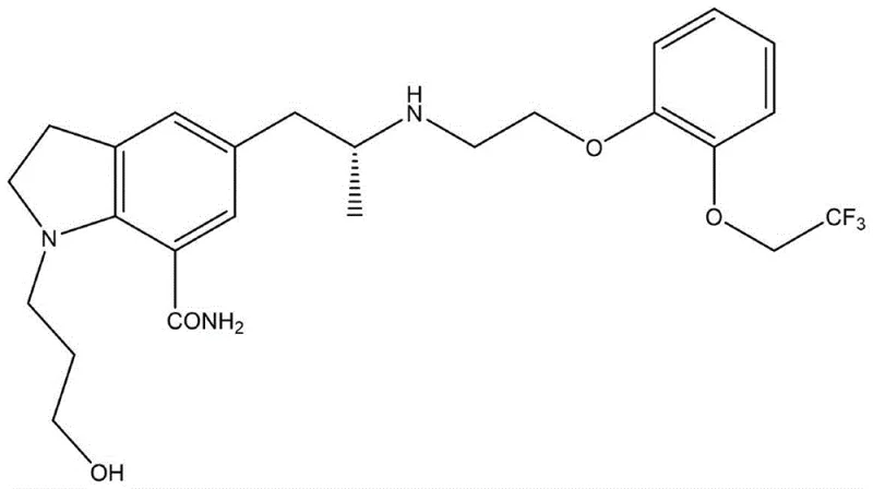 Chemical structure of Silodosin showing the chiral center targeted by the transaminase