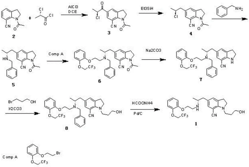 Novel synthetic route for Silodosin intermediate featuring Friedel-Crafts acylation and catalytic hydrogenolysis