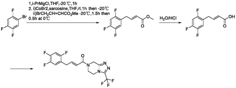 Previous synthesis route using Cobalt catalysis showing complex conditions and isomer formation
