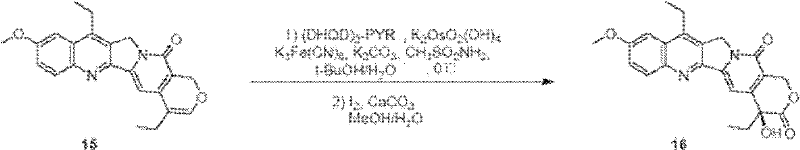 Asymmetric dihydroxylation and lactonization step converting compound 15 to chiral intermediate 16