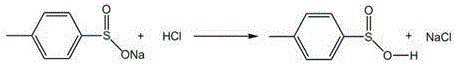 Acidification reaction converting crude sulfinate to p-toluenesulfinic acid