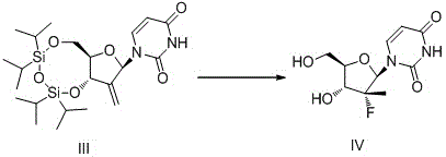 One-pot fluorination and deprotection reaction yielding the final sofosbuvir intermediate