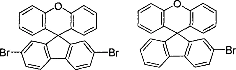 Brominated spiro-xanthene derivatives used as precursors for OLED materials