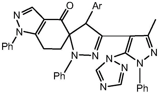 General chemical structure of the p-chlorophenyl substituted spiro[indazole-pyrazoline] derivative showing the complex multi-heterocyclic core