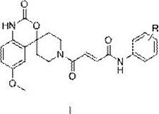 General chemical structure of spirobenzoxazine piperidine alpha-beta unsaturated ketone derivatives