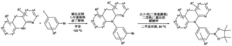 General synthetic route for spirofluorene-based platinum complexes showing ligand formation and cyclometalation