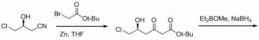 Conventional Blaise reaction route using pyrophoric boron reagents