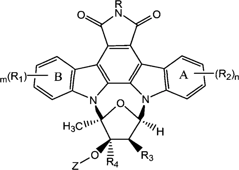 General chemical structure of the staurosporine derivative core scaffold showing the indolo-carbazole backbone