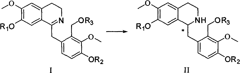 Asymmetric hydrogenation reaction converting 3,4-dihydroisoquinoline to chiral tetrahydroisoquinoline