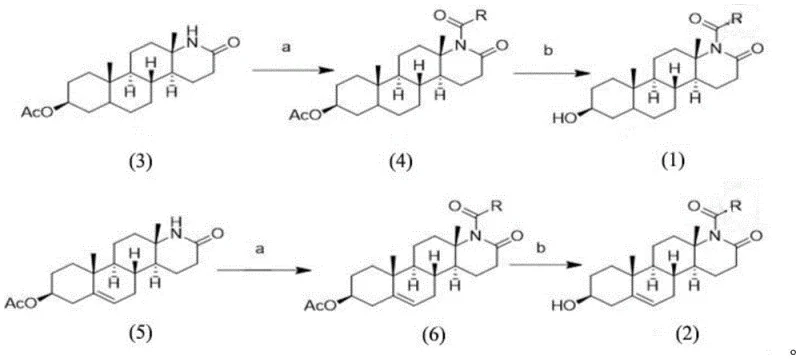 Final acylation step to form steroidal piperidone derivatives