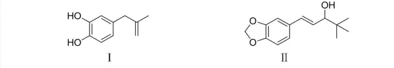 Overall reaction scheme converting 4-(2-methylallyl)-1,2-phenyldiphenol to Stiripentol