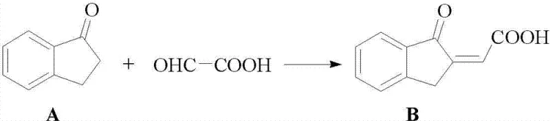 Condensation reaction of 1-indanone and glyoxylic acid to form Compound B