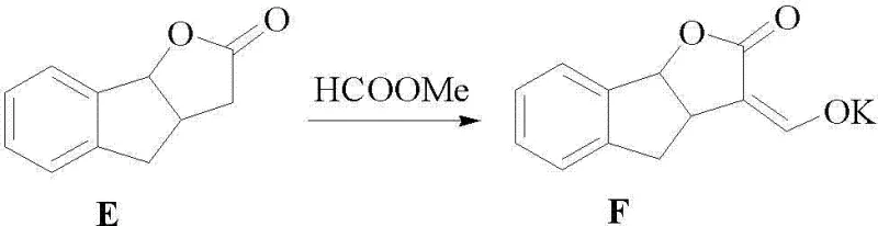 Formation of Compound F enolate salt from Compound E and methyl formate